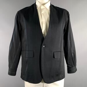 TAAKK Chest Size 42 Black Mixed Patterns Cotton Blend Shawl Sport Coat